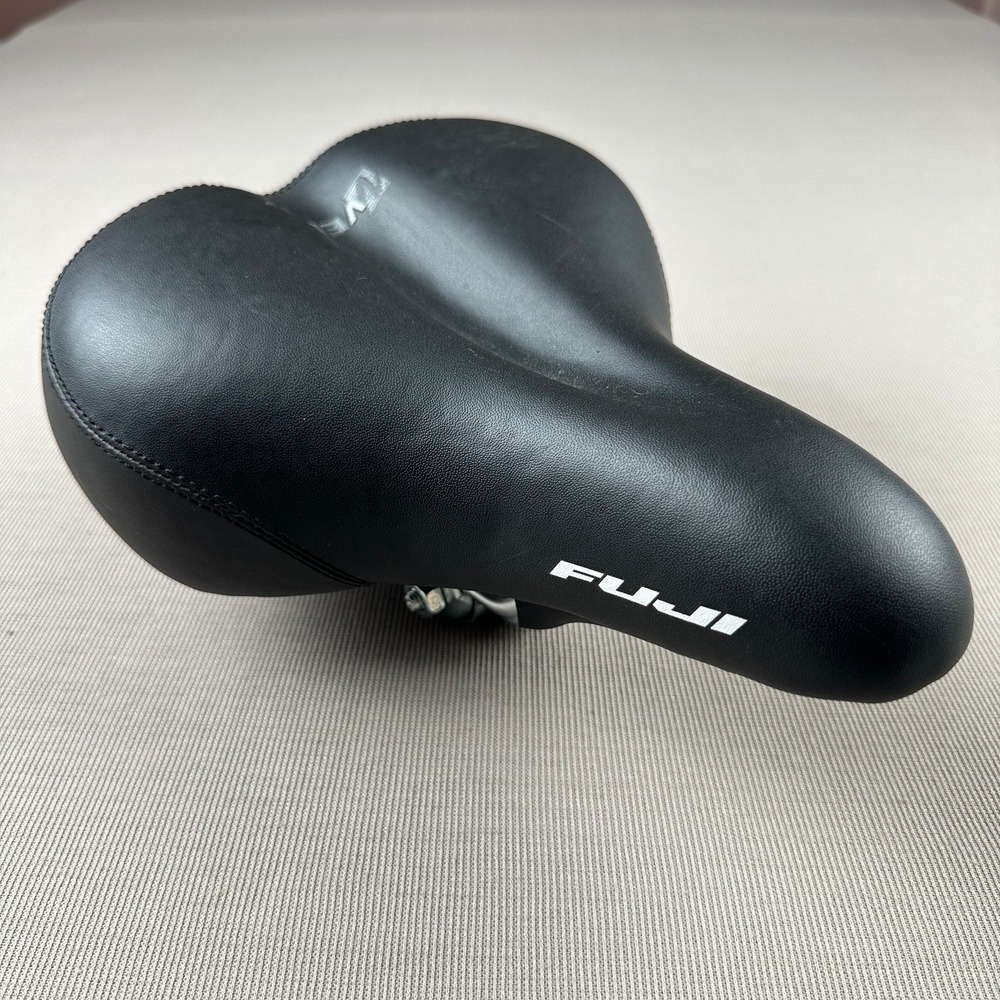 Fuji Velo Bike Saddle Black Wide Comfort Seat with Coil Springs Cruiser Hybrid